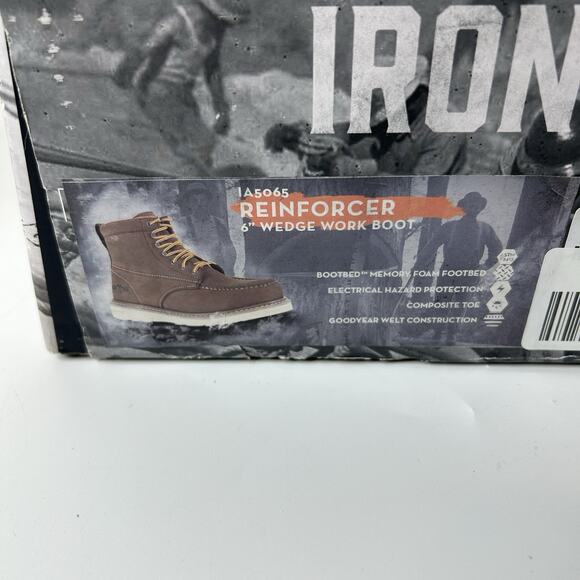 Iron Age Boots Men's 11M Reinforcer 6" Wedge Work IA5061 Steel Toe EH ASTM F2413 - Picture 10 of 10